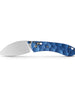 WMK EXCLUSIVE VOSTEED MINI NIGHTSHADE BLUE SCULPTED ALUMINUM HANDLE POCKET KNIFE SATIN 154CM STEEL A0212