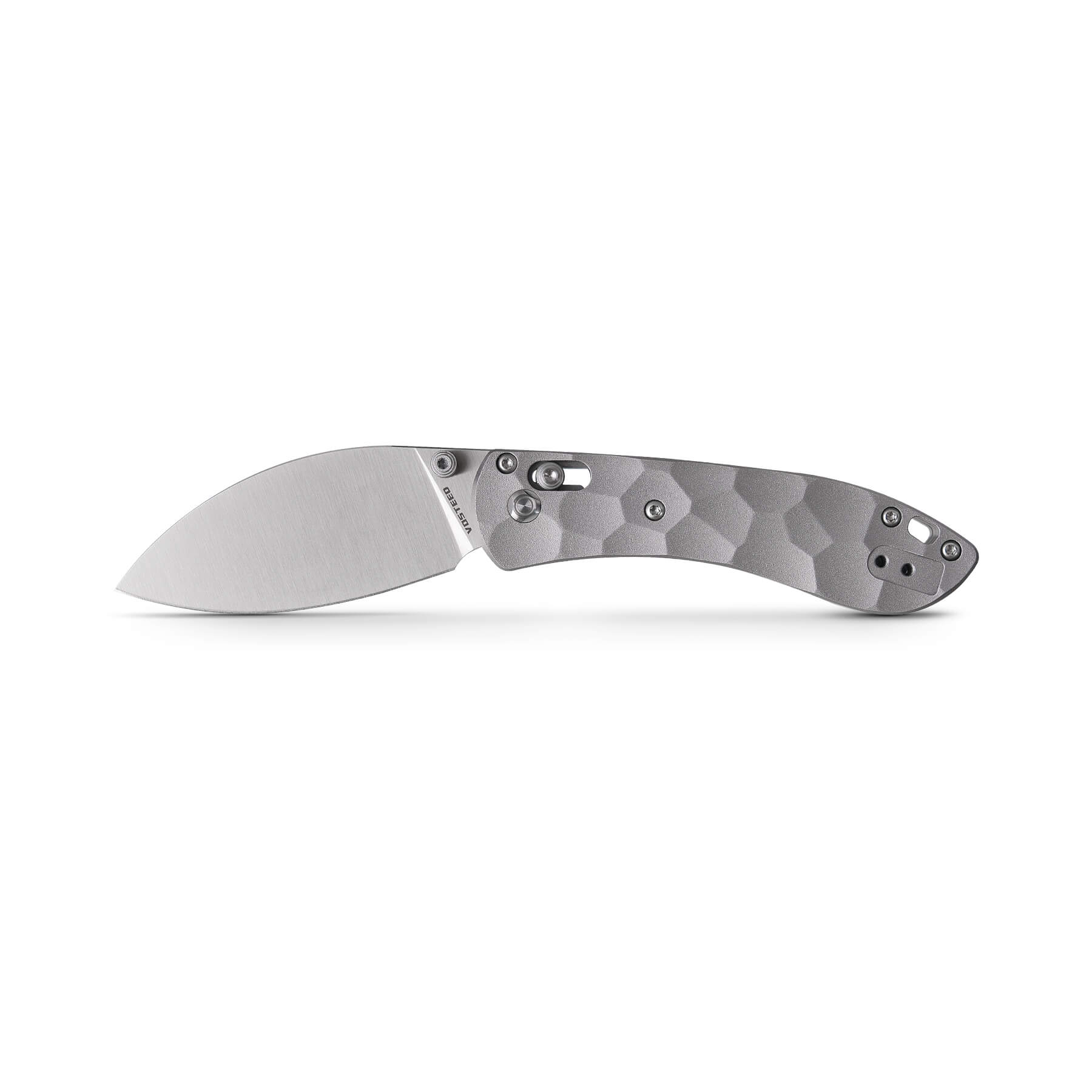 WMK EXCLUSIVE VOSTEED MINI NIGHTSHADE GRAY SCULPTED ALUMINUM HANDLE POCKET KNIFE SATIN 154CM STEEL A0213