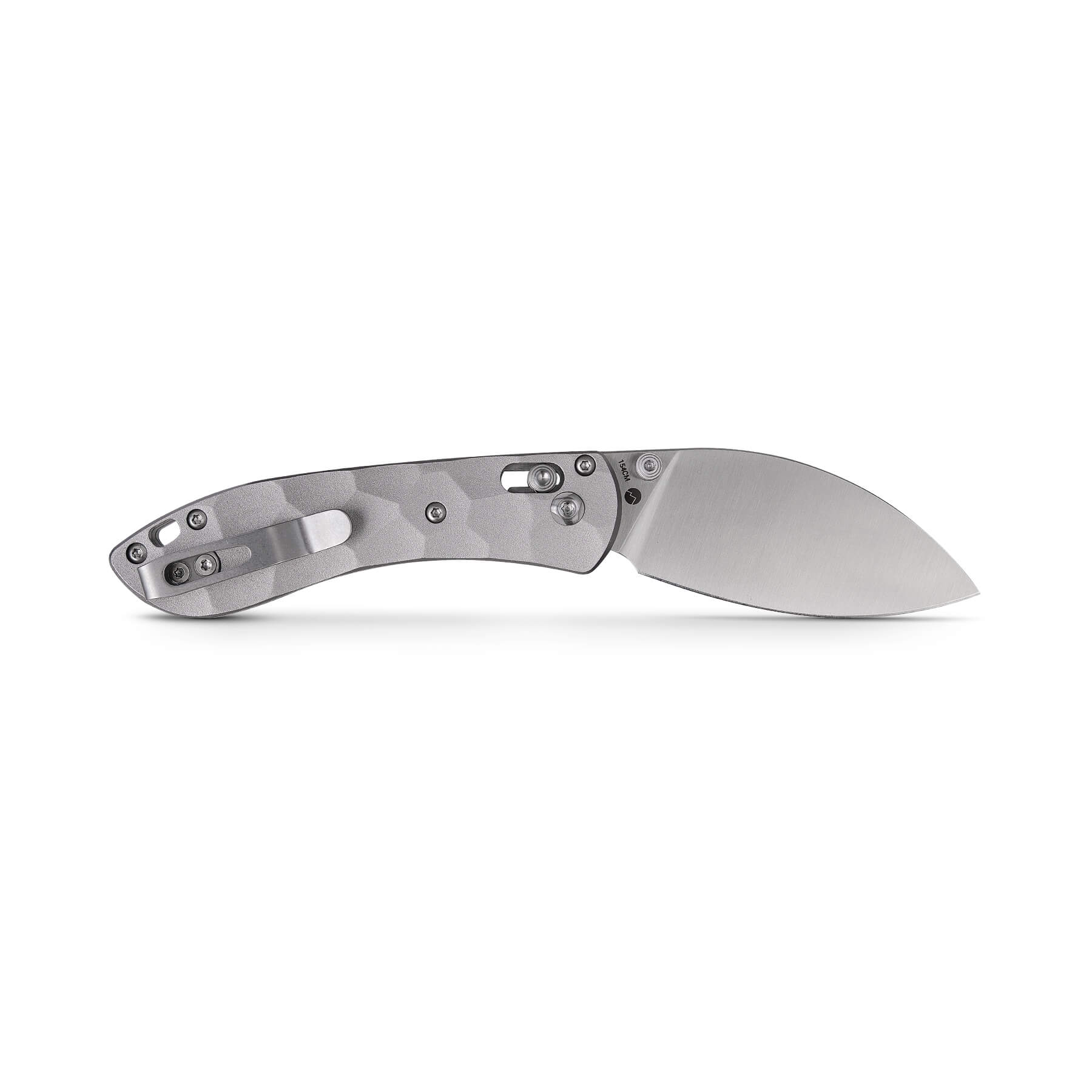 WMK EXCLUSIVE VOSTEED MINI NIGHTSHADE GRAY SCULPTED ALUMINUM HANDLE POCKET KNIFE SATIN 154CM STEEL A0213