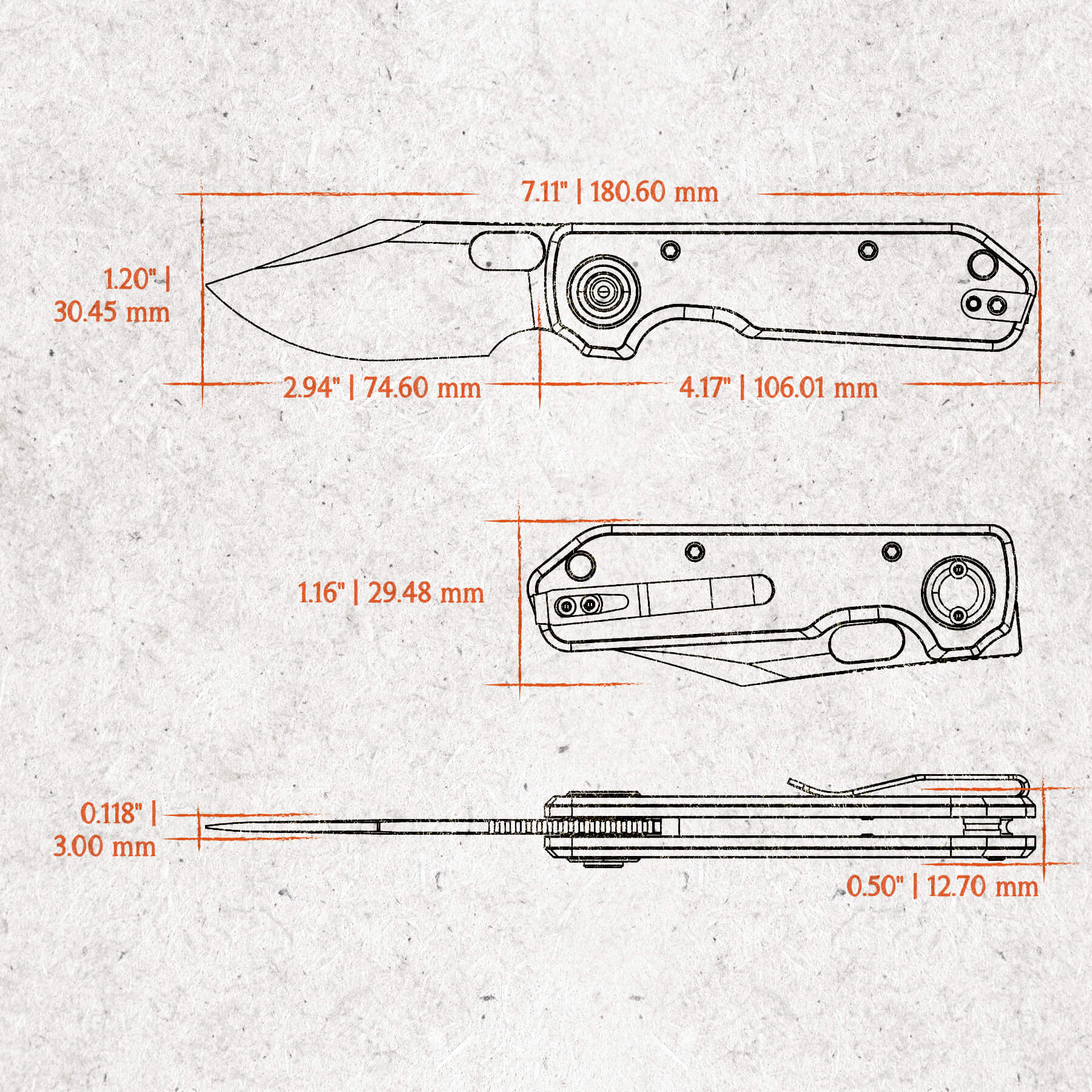 Akita - Vanchor Lock (2.94" S35VN Blade & Aluminum Handle) - A2401