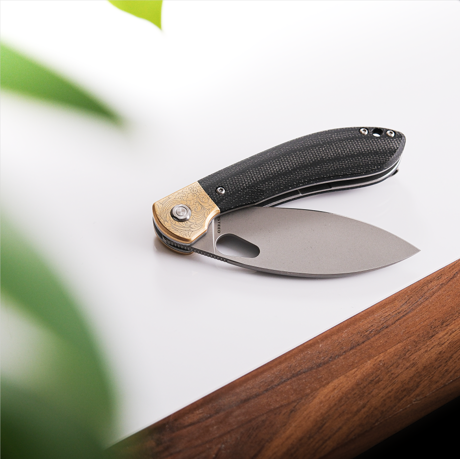 Nightshade® - Shilin Cutter - Liner Lock Knife (3.26" Elmax Blade & Micarta Handle) - A0112