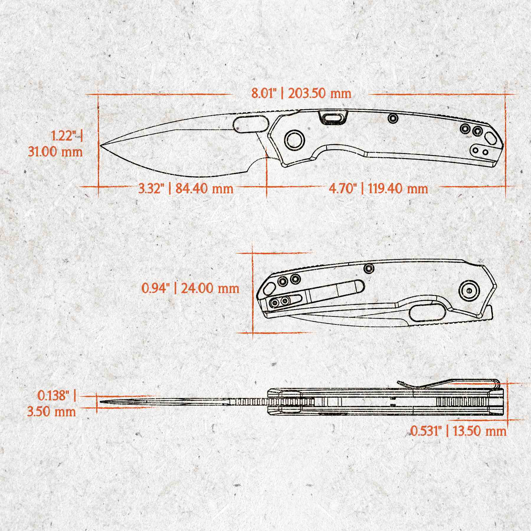 Psyop - Top Liner Lock Knife (3.32" Elmax Blade & Norplex UltreX™ Micarta Handle) - A2211