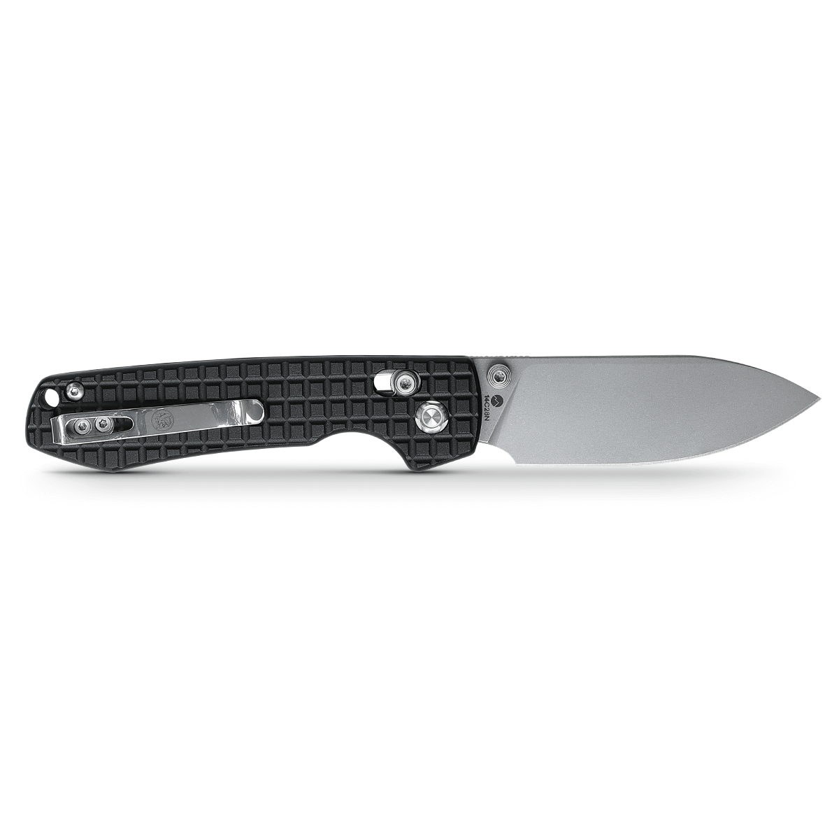 WMK EXCLUSIVE VOSTEED RACCOON CROSSBAR LOCK FOLDING KNIFE BLACK ALUMINUM FRAG HANDLE 14C28N PLAIN EDGE SATIN FINISH RCCWA3