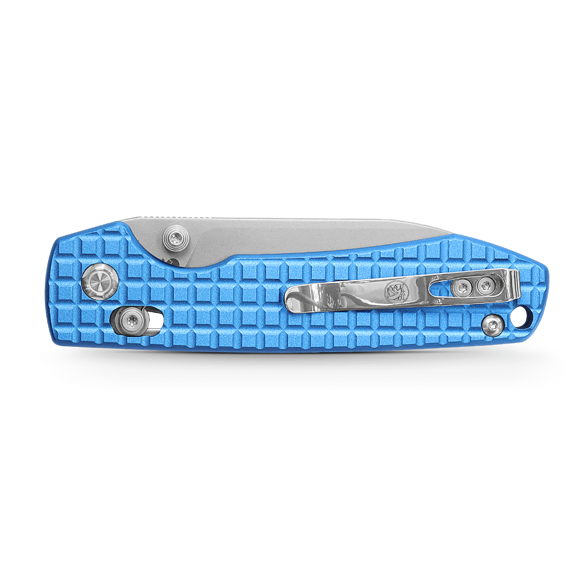 WMK EXCLUSIVE VOSTEED RACCOON CROSSBAR LOCK FOLDING KNIFE BLUE ALUMINUM FRAG HANDLE 14C28N PLAIN EDGE SATIN FINISH RCCWA4