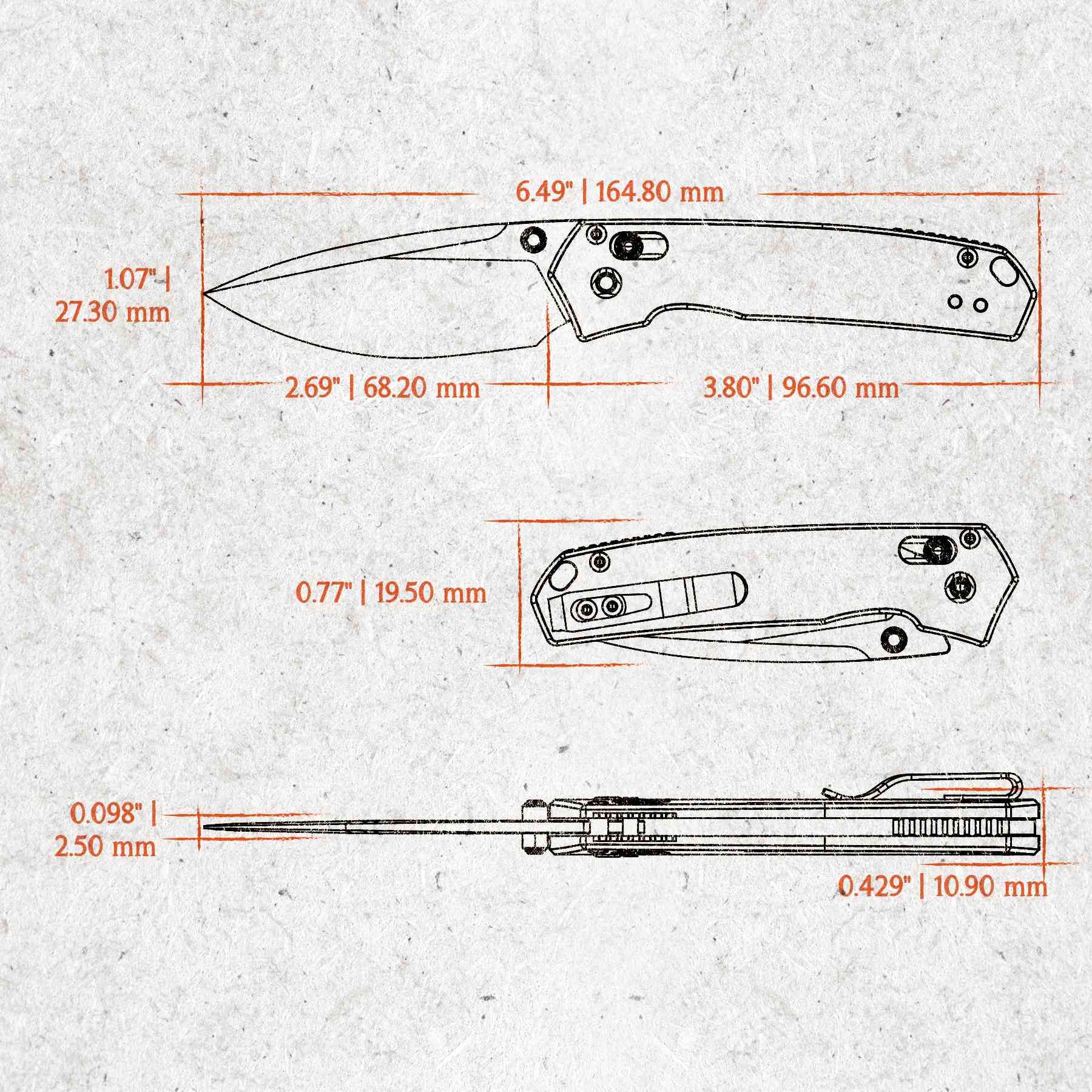 Mini Psyop - Crossbar Lock(2.69" Elmax Blade & Norplex UltreX™ G10 Handle) - A2307